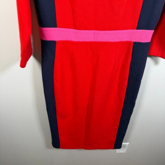 Boden Leah Ottoman Sheath Colorblock Dress Size 10 Knee Length Career Work Red - Picture 7 of 10